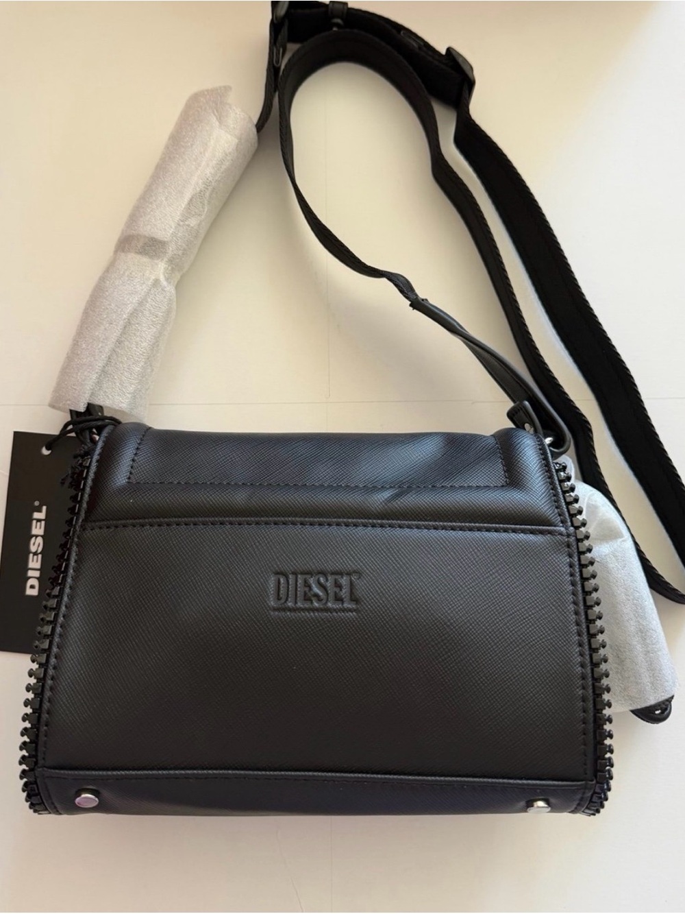 DIESEL® Small Saffiano Faux Leather Crossbody Bag NWT - Picture 9 of 12